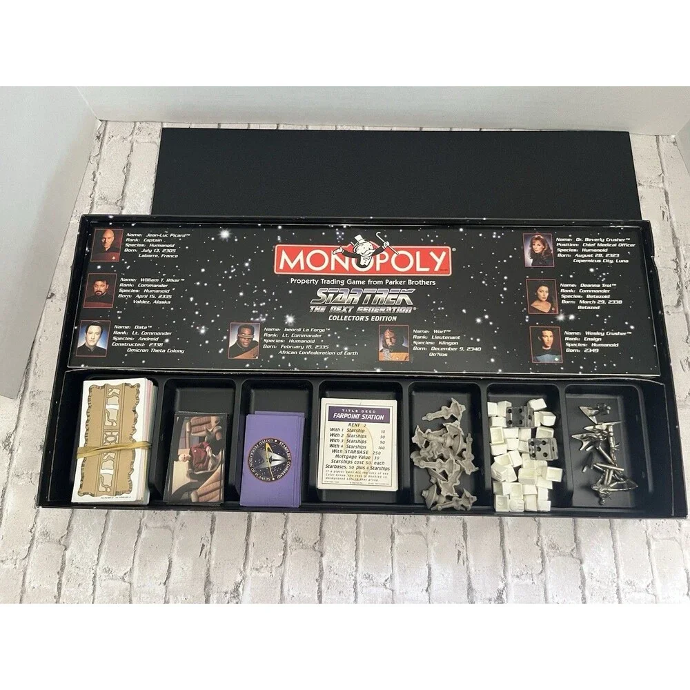 Monopoly Star Trek The Next Generation Collector’s Edition Complete W/COA